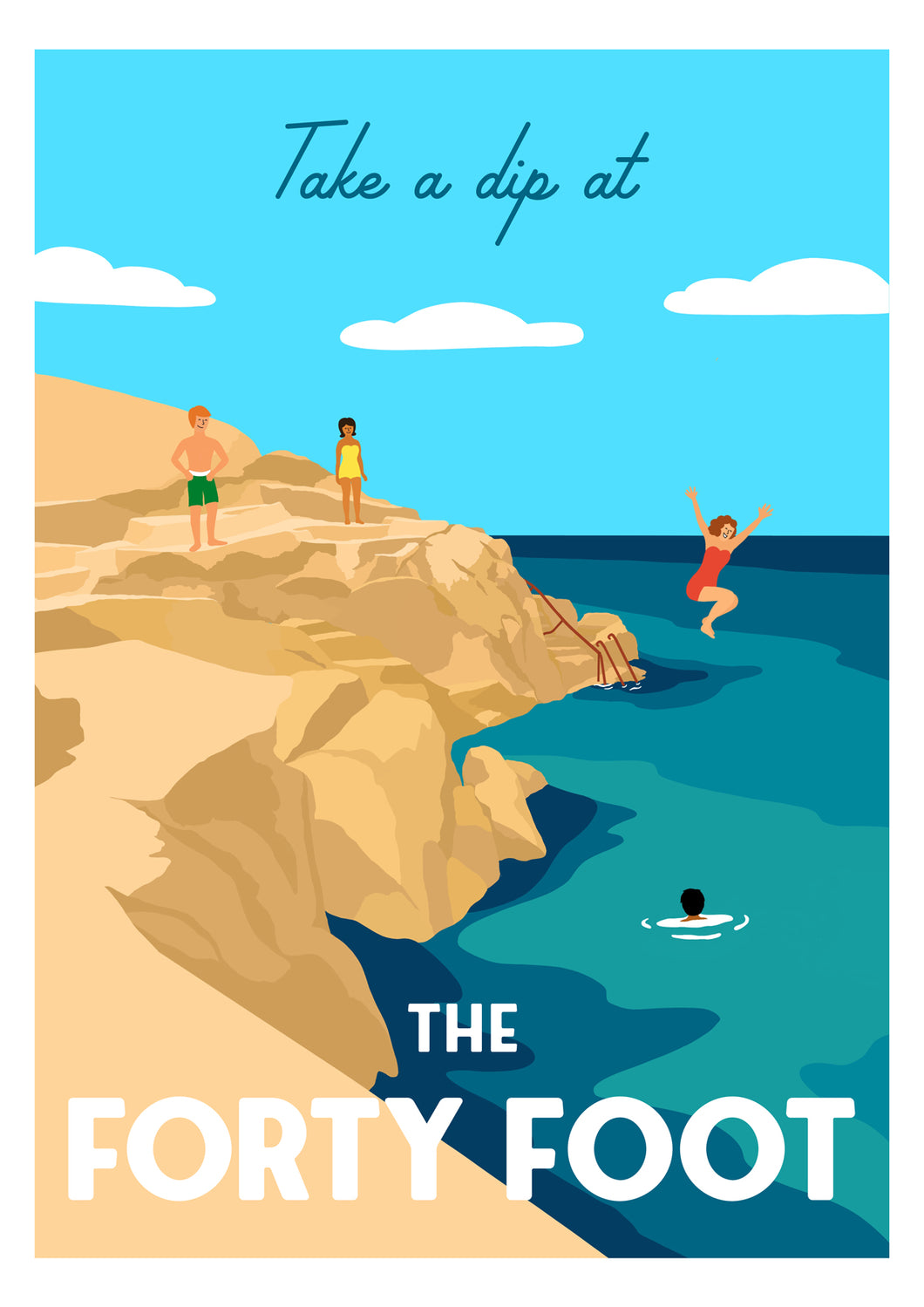 The Forty Foot | Vintage Style Travel Print